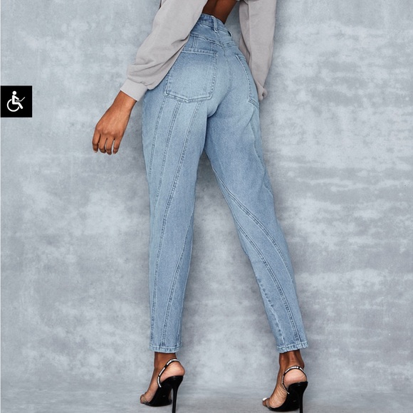 Light blue Washed Denim Twisted Seam Jeans - muggler inspired style - Picture 2 of 3